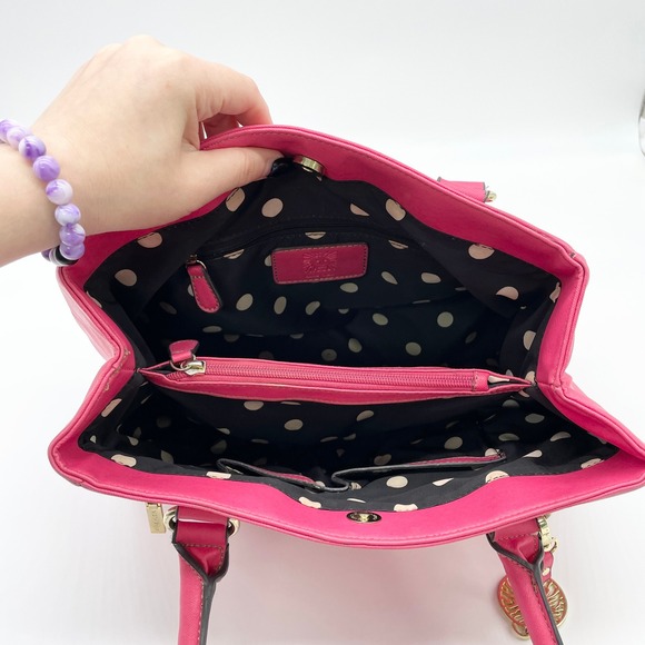 Anne Klein Satchel Shoulder Bag Girly Pink Satchel Y2K Polished Elle Coquette - Picture 9 of 16